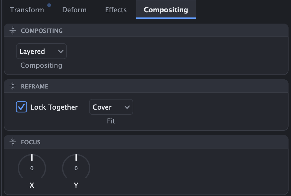 A group's Compositing tab